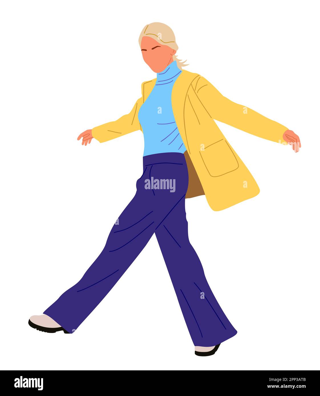 Business woman walking side view vector isolated Stock Vector Image ...