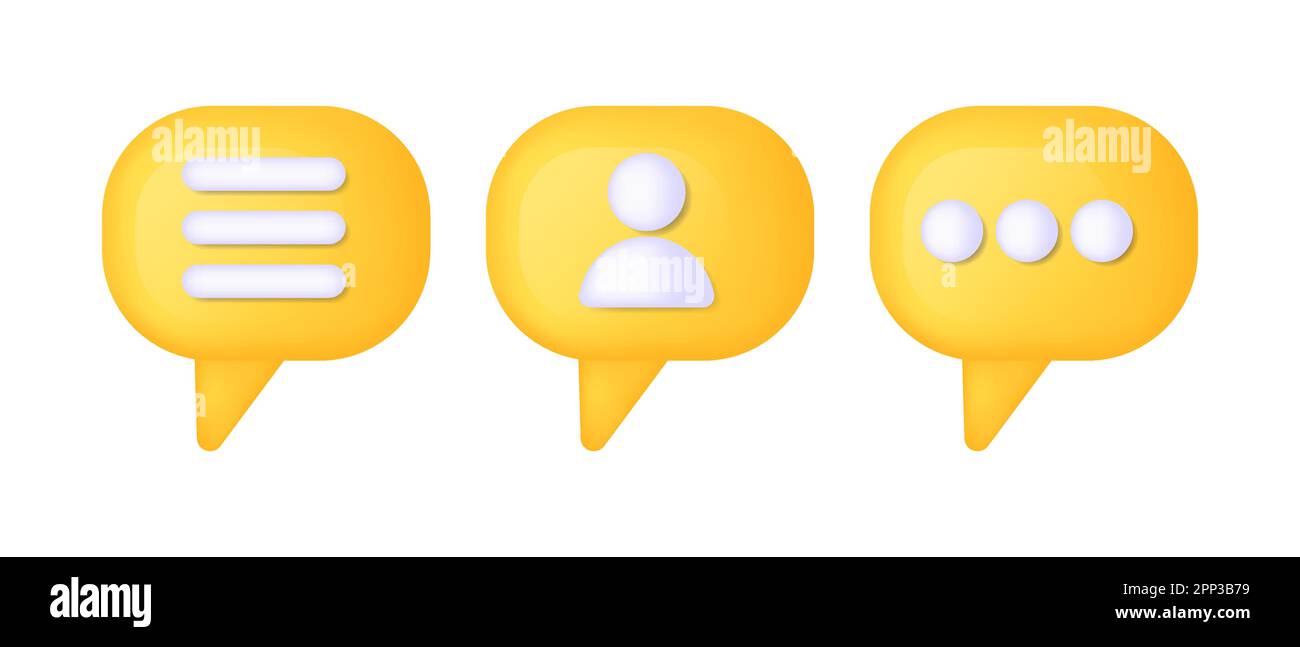 3d yellow render speech bubble heart. Social media like icon concept ...