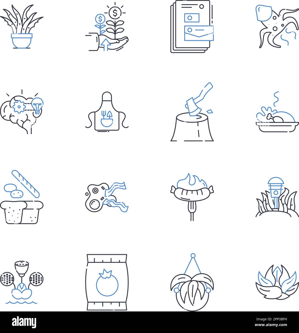 Automotive manufacturing line icons collection. Assembly, Production, Engineering, Quality, Innovation, Efficiency, Automation vector and linear Stock Vector