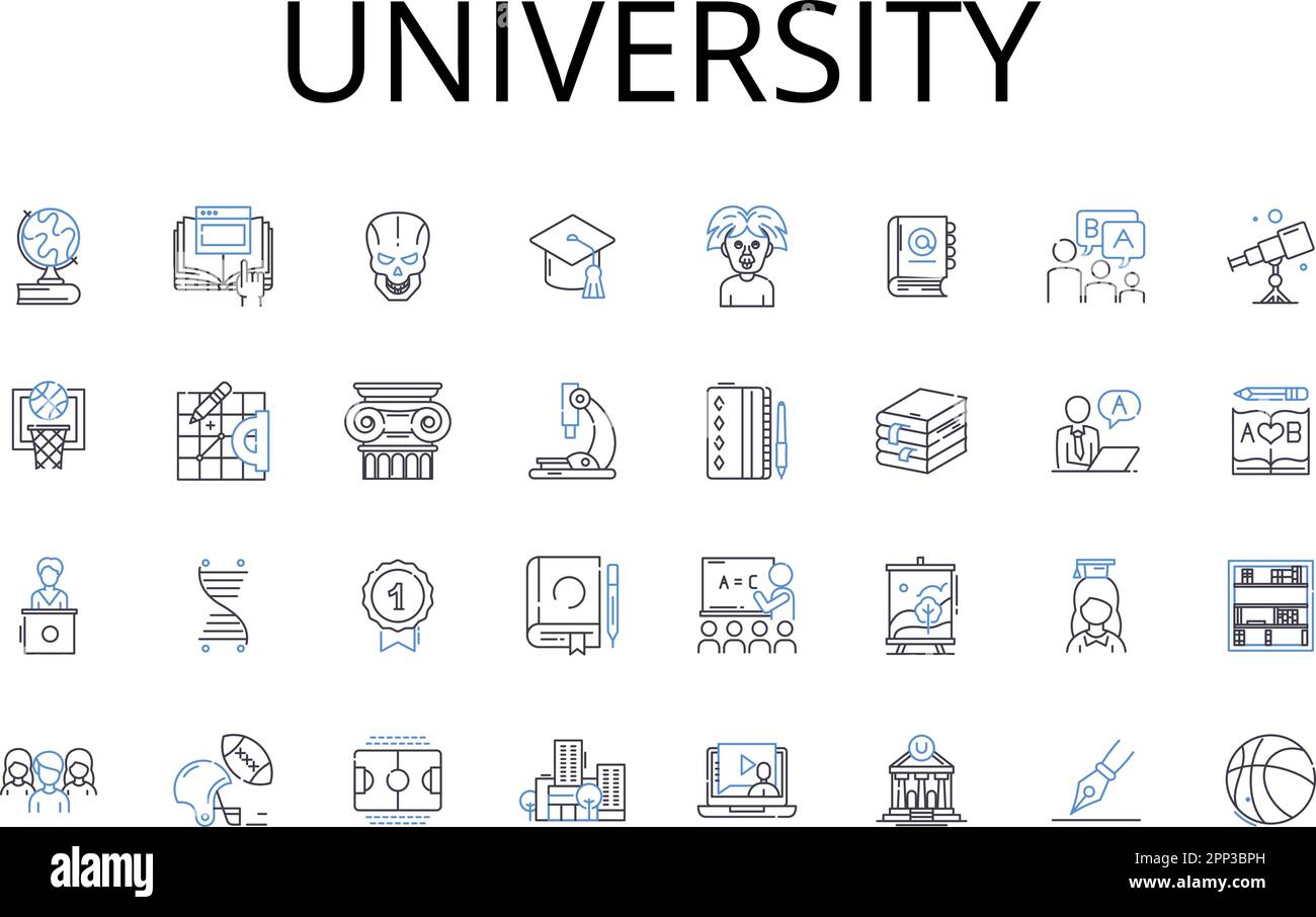 University line icons collection. College, School, Academy, Institute ...