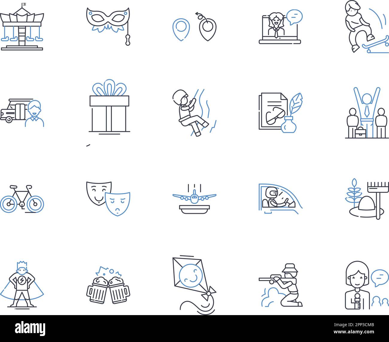 Blissful reprieve line icons collection. Serenity, Escape, Tranquility