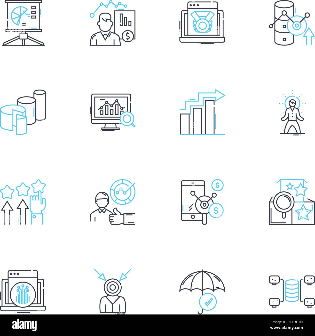 Seek out linear icons set. Pursue, Explore, Discover, Investigate, Uncover, Search, Find line vector and concept signs. Hunt,Locate,Reconnoiter Stock Vector