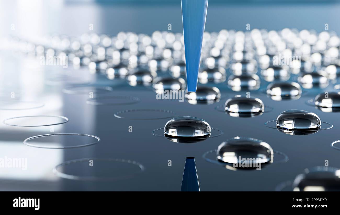Samples on a microarray, illustration Stock Photo