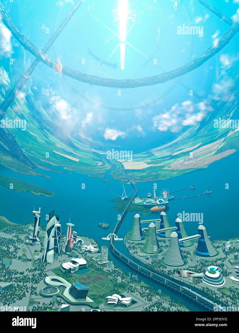 Artwork of an O&rsquo;Neill Cylinder Stock Photo - Alamy