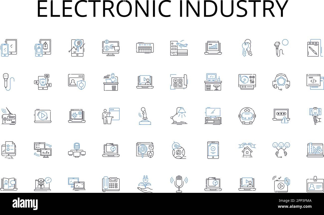 Electronic industry line icons collection. Collaboration, Creativity ...