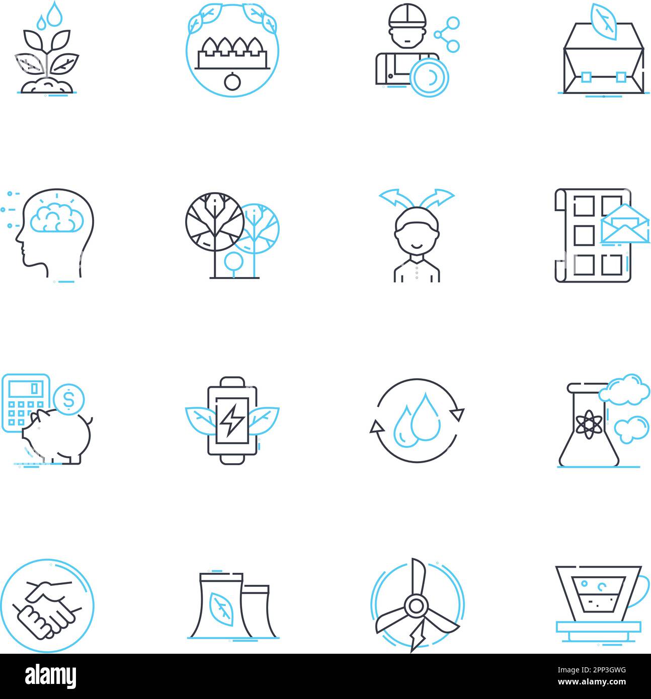 World commerce linear icons set. Globalization, Imports, Exports, Trade, Tariffs, Supply chain, Free trade line vector and concept signs. Logistics,E Stock Vector
