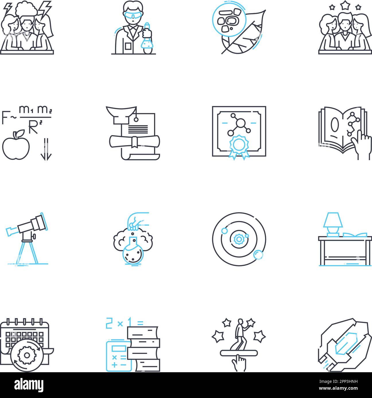 Seminary items linear icons set. Bible, Cross, Sermon, Worship, Prayer