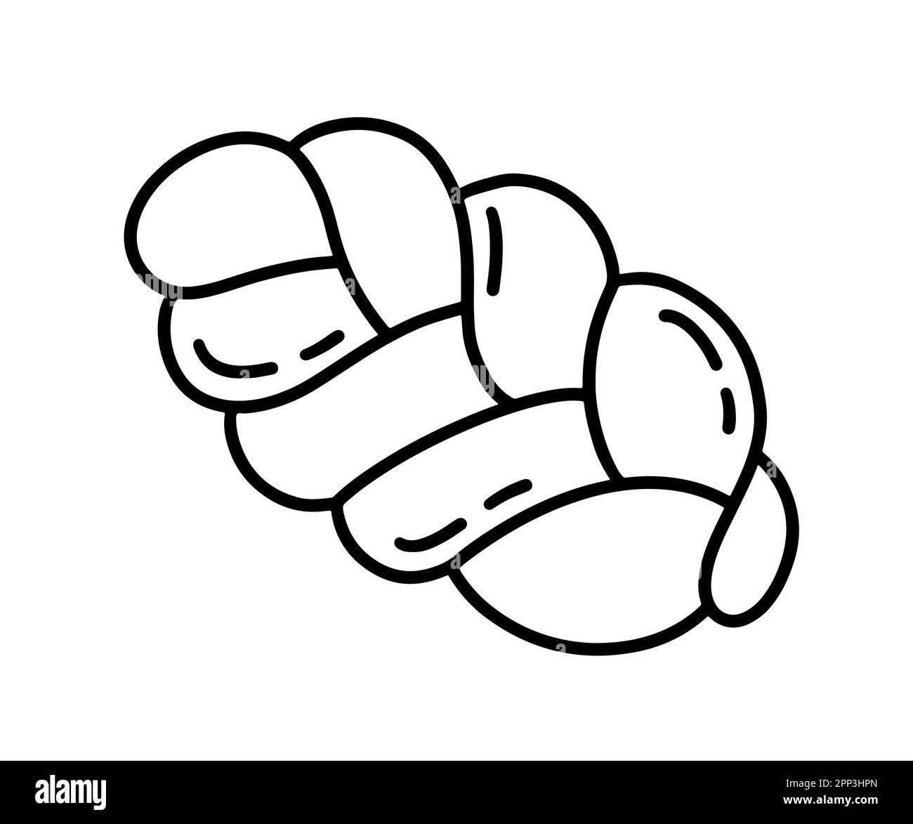 Challah bread line icon logo illustration isolated Stock Vector