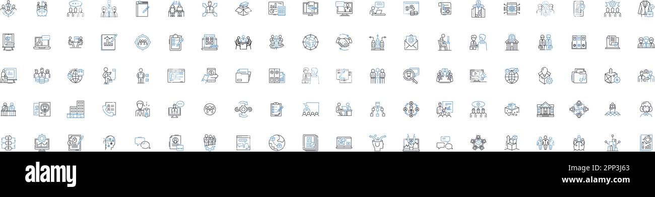 Establishment line icons collection. Authority, Institution, Government ...
