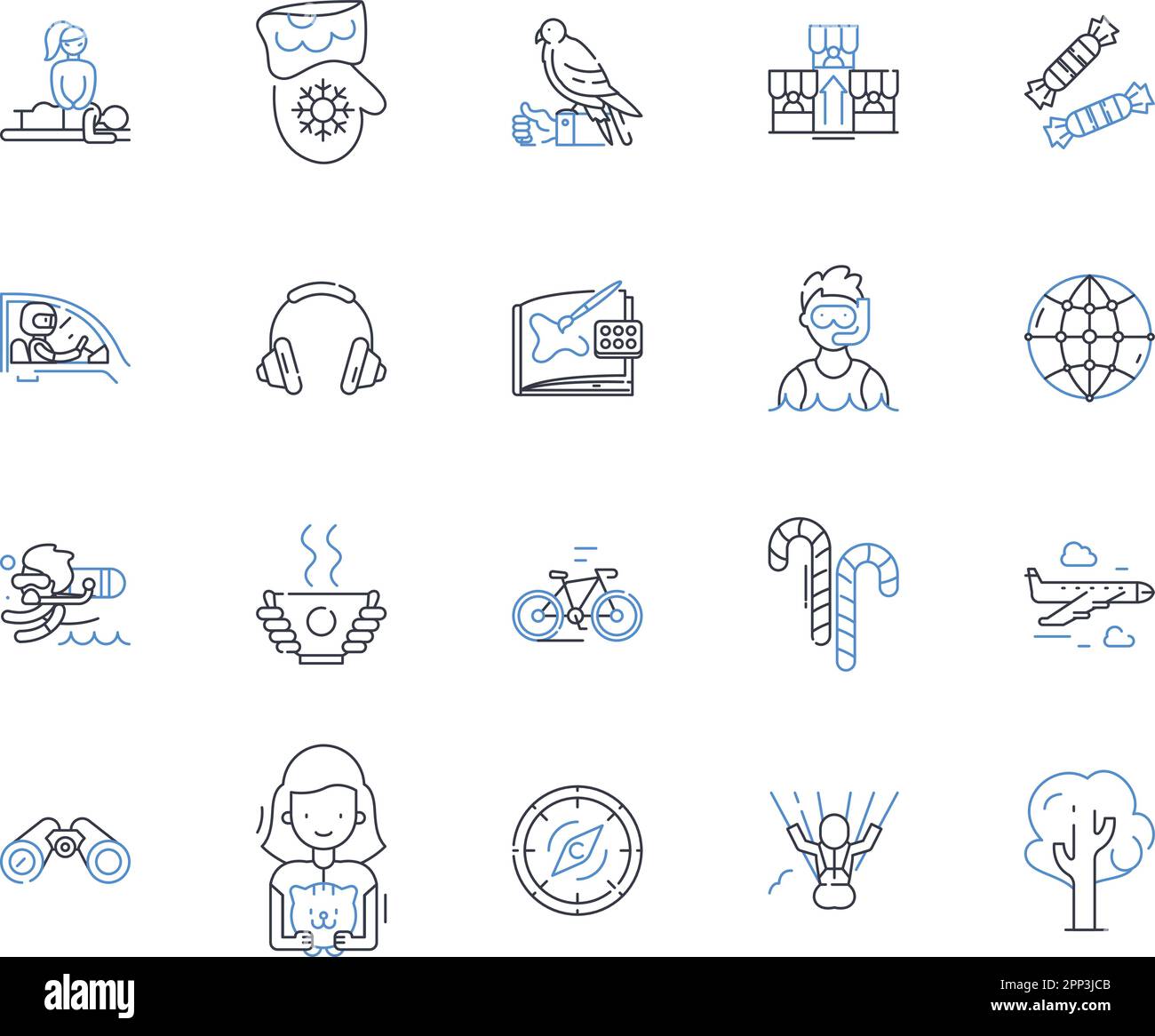 Excursion line icons collection. Adventure, Nature, Exploration, Journey, Outing, Trek, Discovery vector and linear illustration. Voyage,Expedition Stock Vector