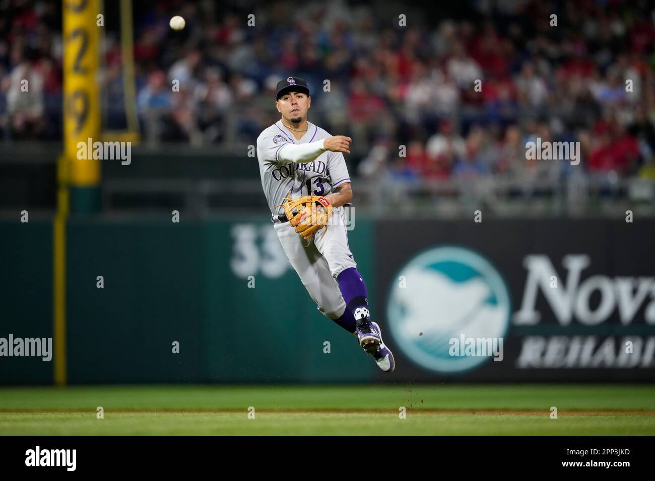 Colorado Rockies' Alan Trejo plays during a baseball game, Thursday, April  28, 2022, in Philadelphia. (AP Photo/Matt Slocum Stock Photo - Alamy