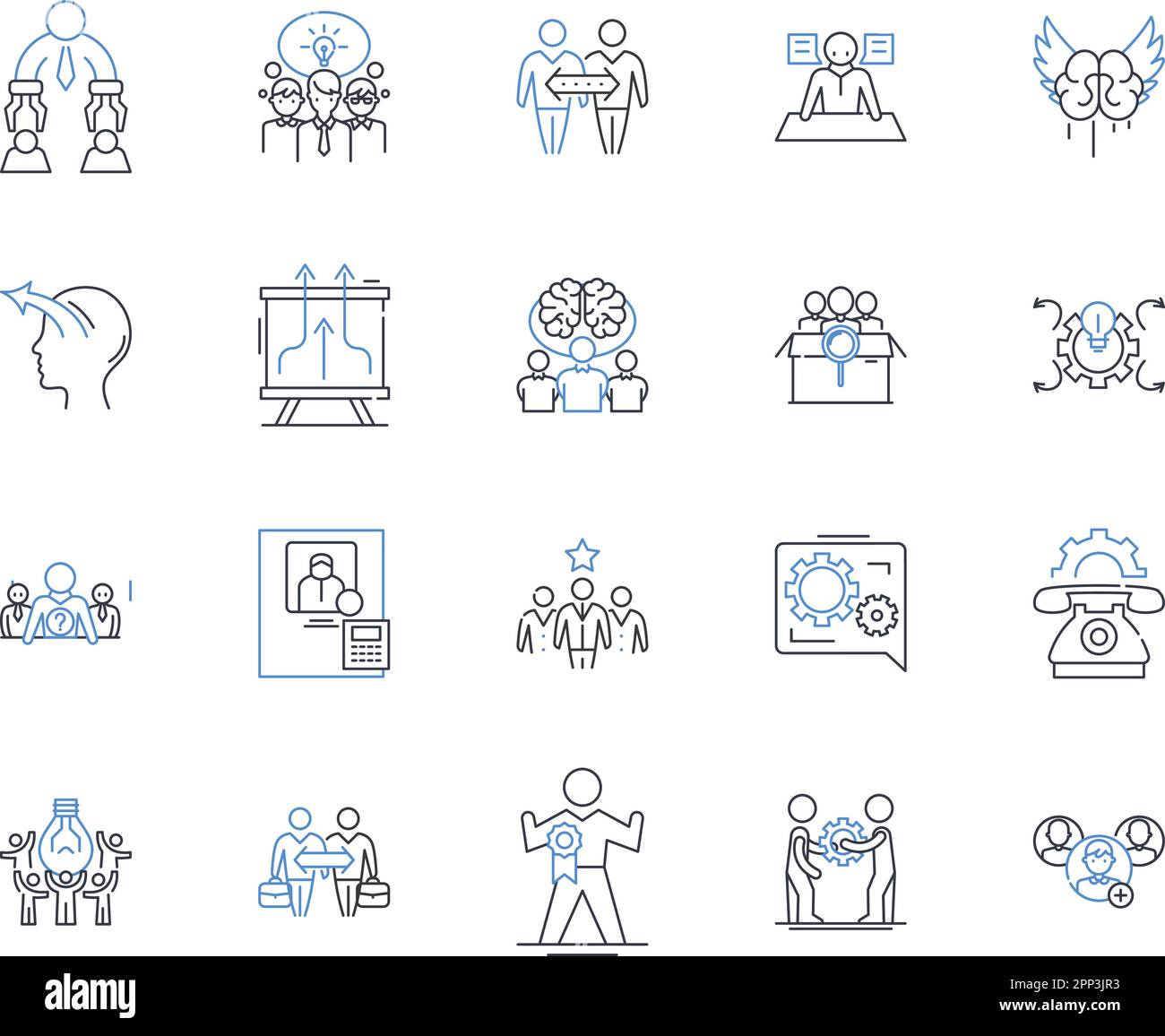 Company structure line icons collection. Hierarchy, Departmentalization ...