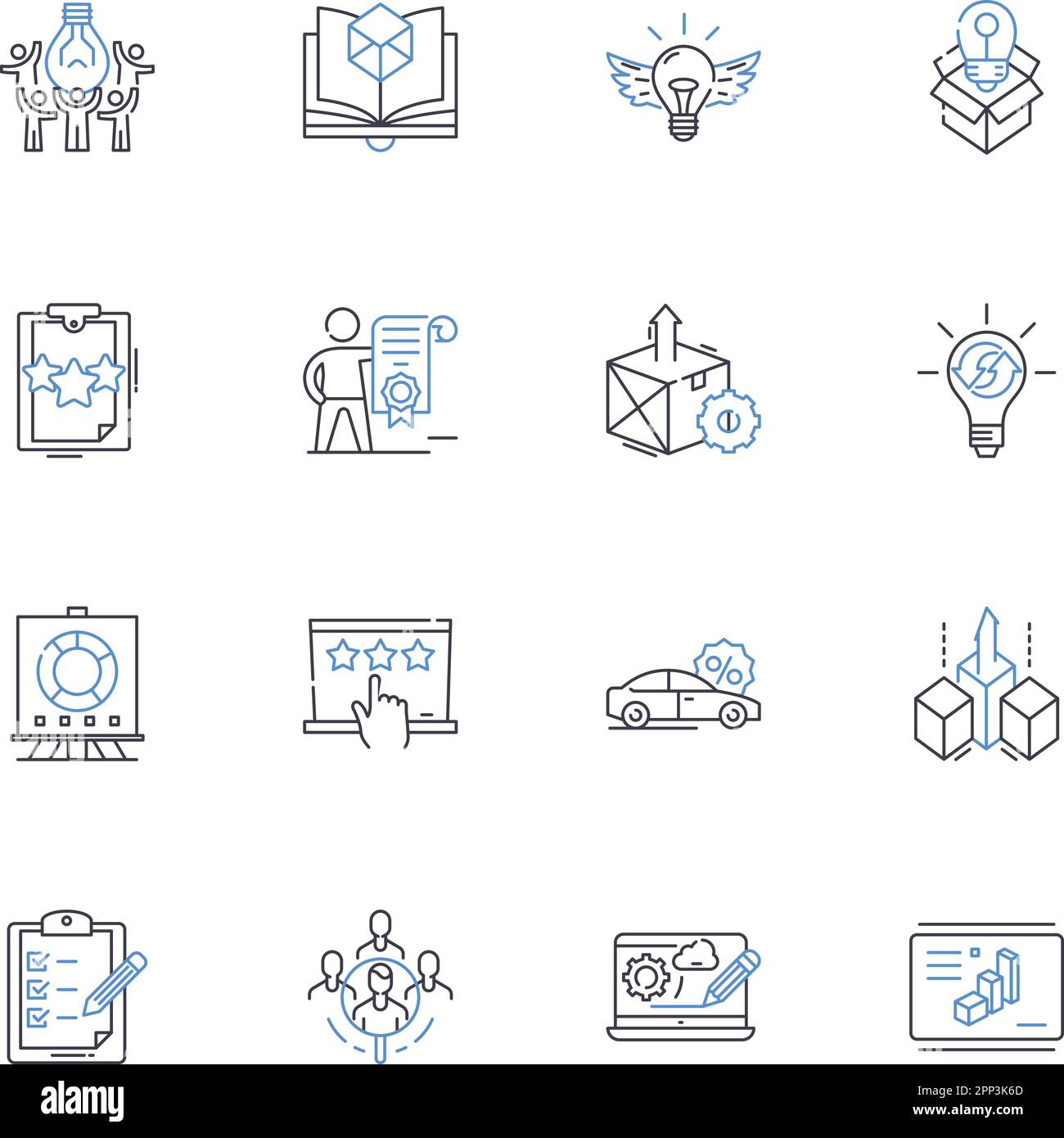 Email marketing line icons collection. Campaigns, Audience, Segmentation, Automation, Analytics, Opt-in, Deliverability vector and linear illustration Stock Vector