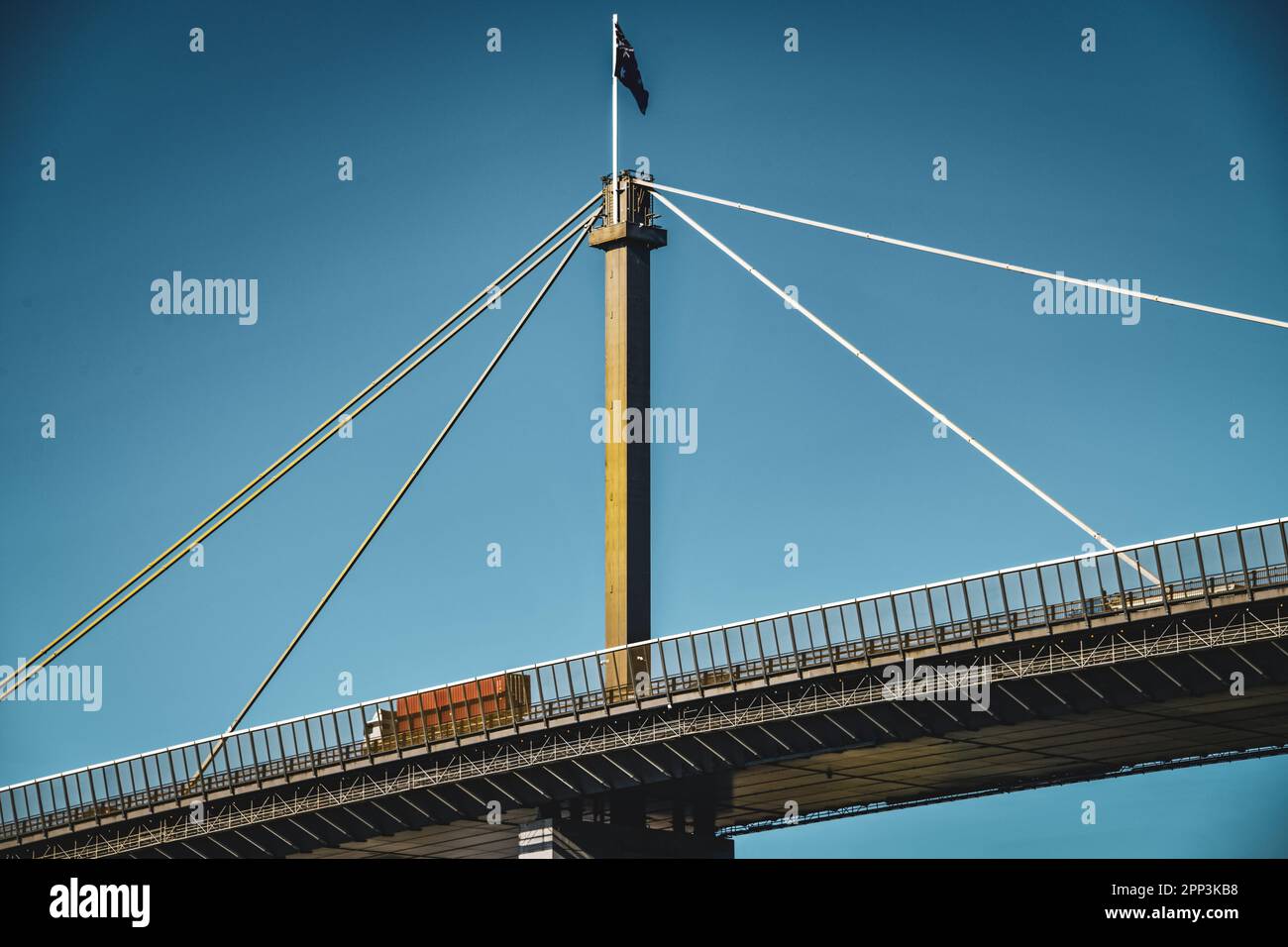 Concrete underside of Westgate Freeway, Westgate Bridge, Suspension