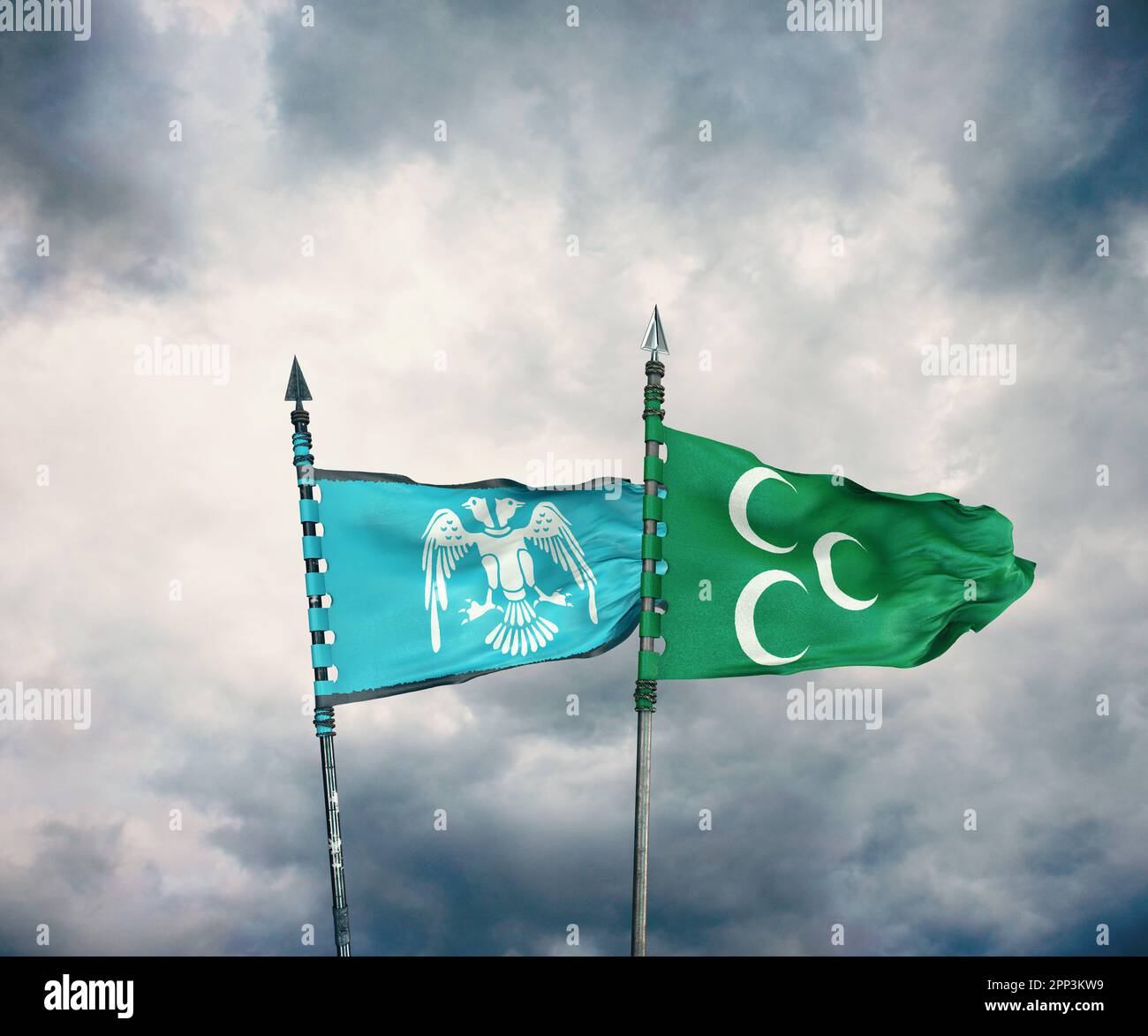 Ottoman Empire Flag, Seljuk State Flag Stock Photo Alamy