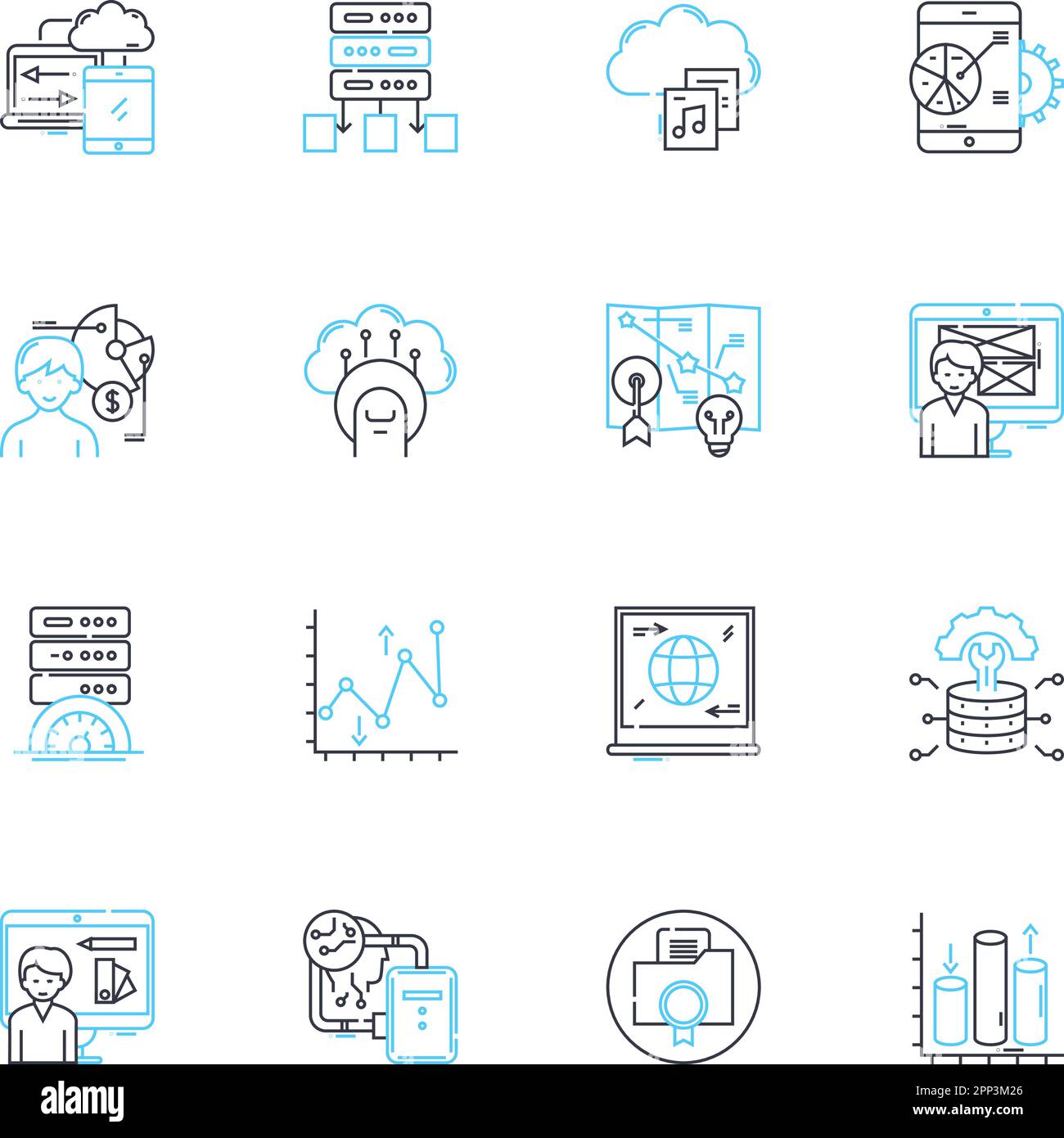 Social web linear icons set. Connect, Share, Nerk, Like, Tweet, Comment ...