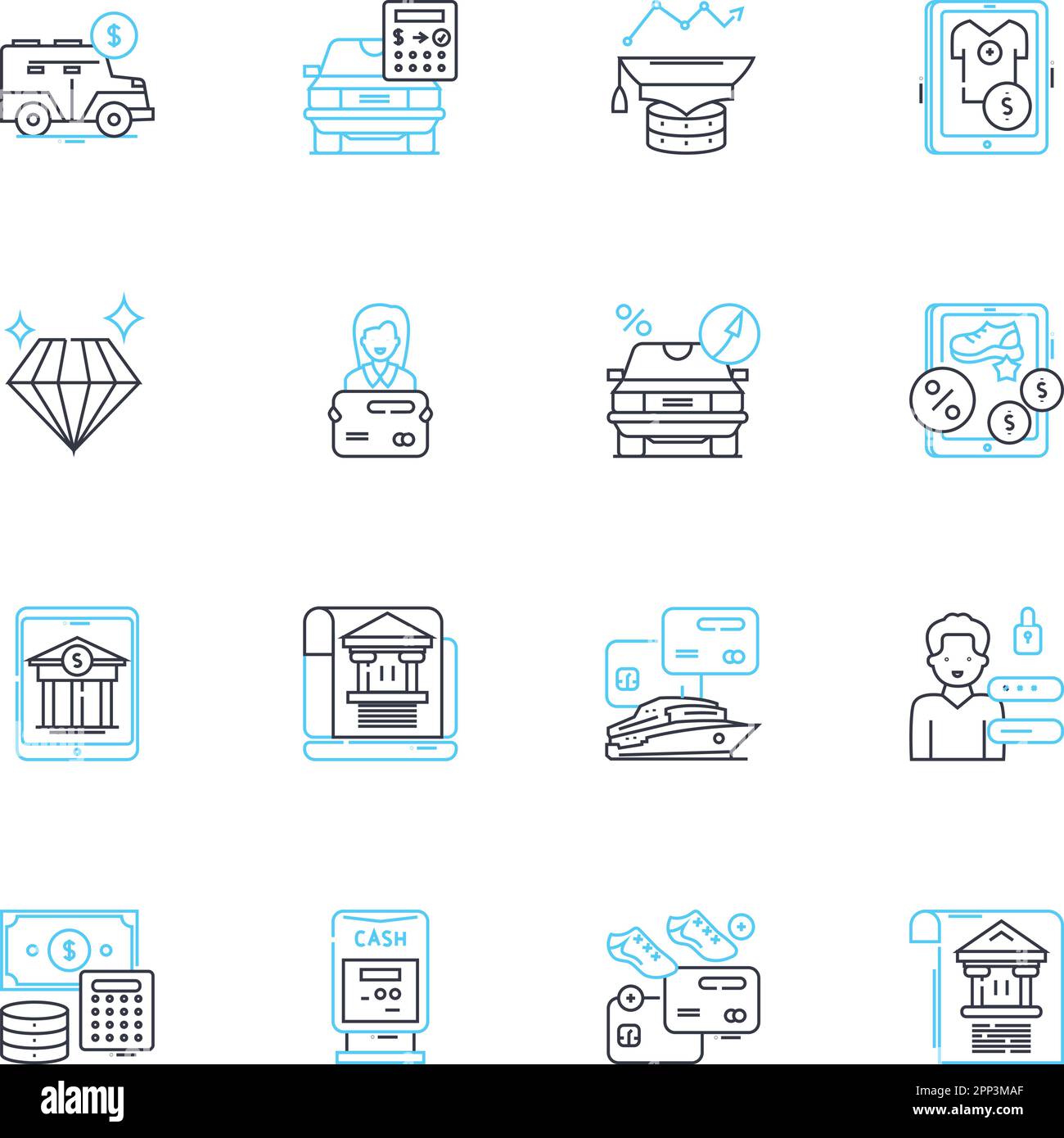Customer computing linear icons set. Software, Hardware, Cloud, Virtualization, Security, Support, Maintenance line vector and concept signs. Upgrade Stock Vector