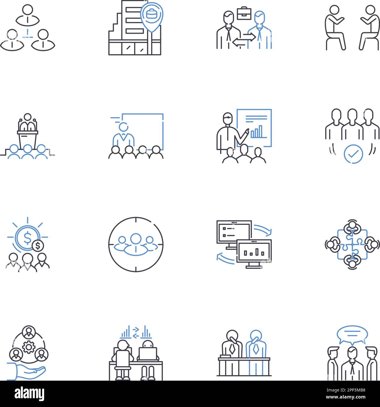 Coalition line icons collection. Unity, Partnership, Alliance, Collaboration, Joint, Teamwork, Accord vector and linear illustration. Confluence Stock Vector