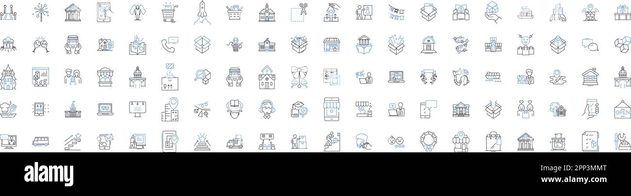 Metropolitan line icons collection. Urban, Cityscape, Cosmopolitan, Downtown, Skyline, Contemporaneous, High-rise vector and linear illustration Stock Vector