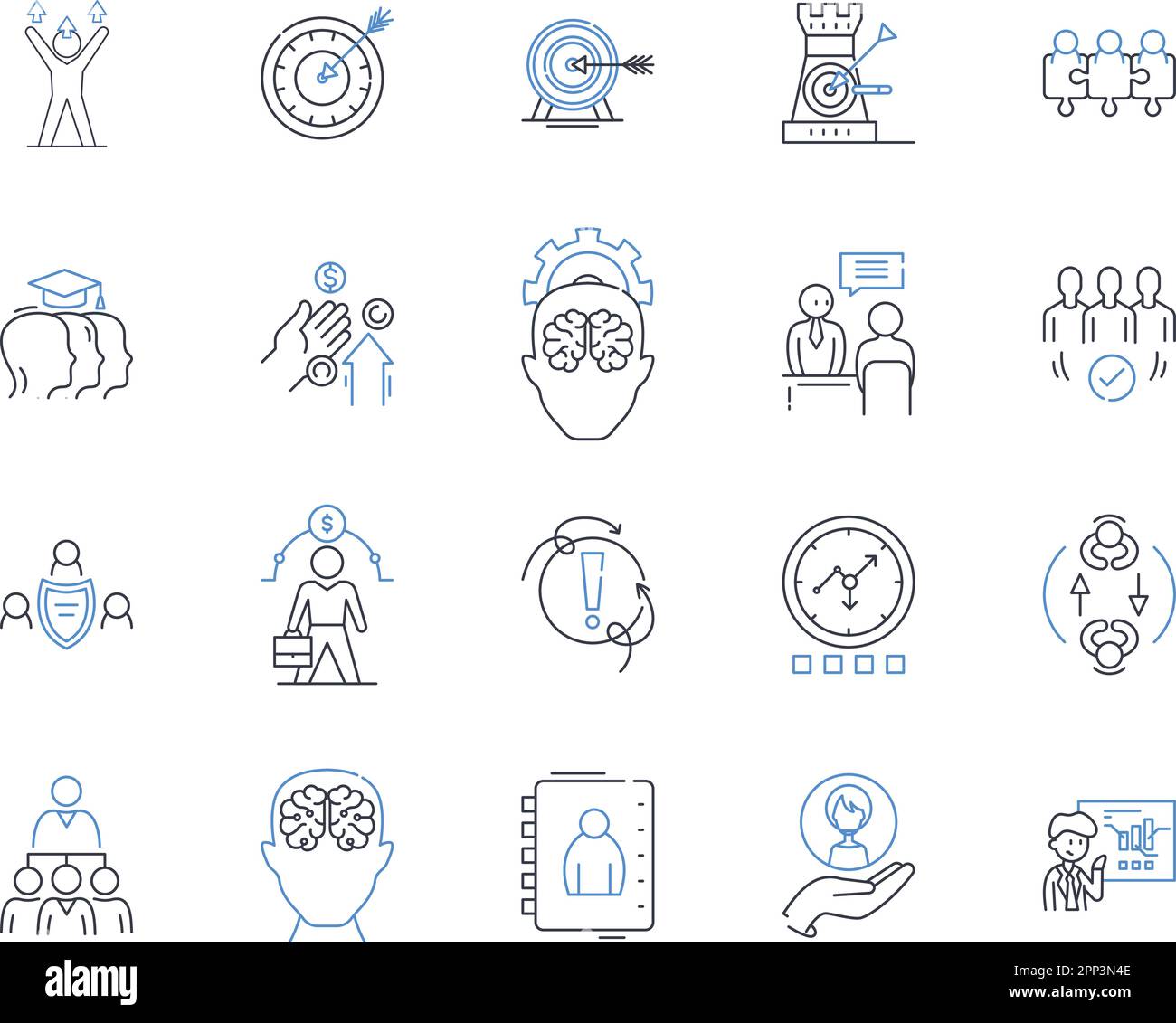Concern occupation line icons collection. Social, Ethics, Responsibilities, Duty, Caregiving, Advocacy, Inclusivity vector and linear illustration Stock Vector