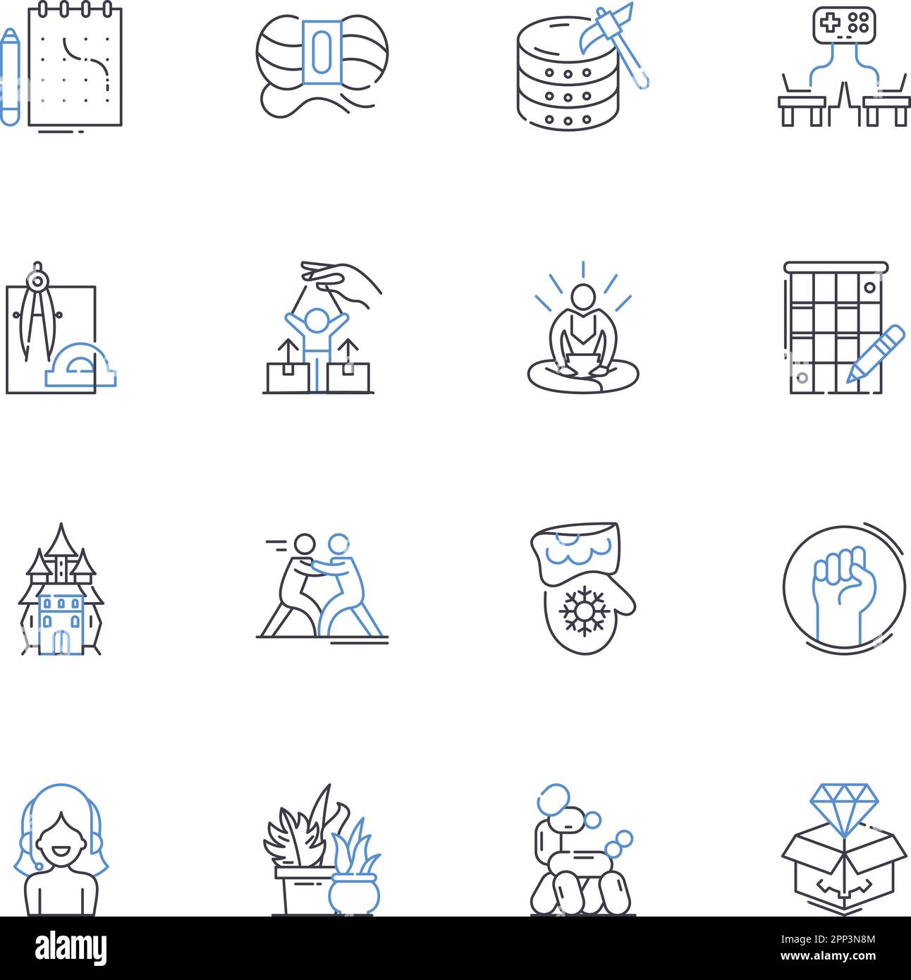 Artistic pursuits line icons collection. Creativity, Imagination ...