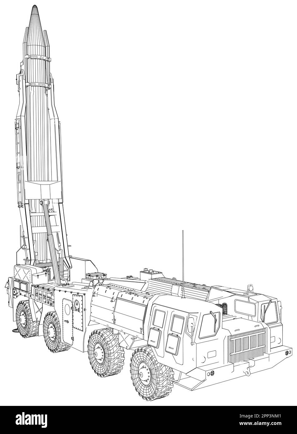 Truck with a rocket. Special military equipment. Air Attack. Vector ...