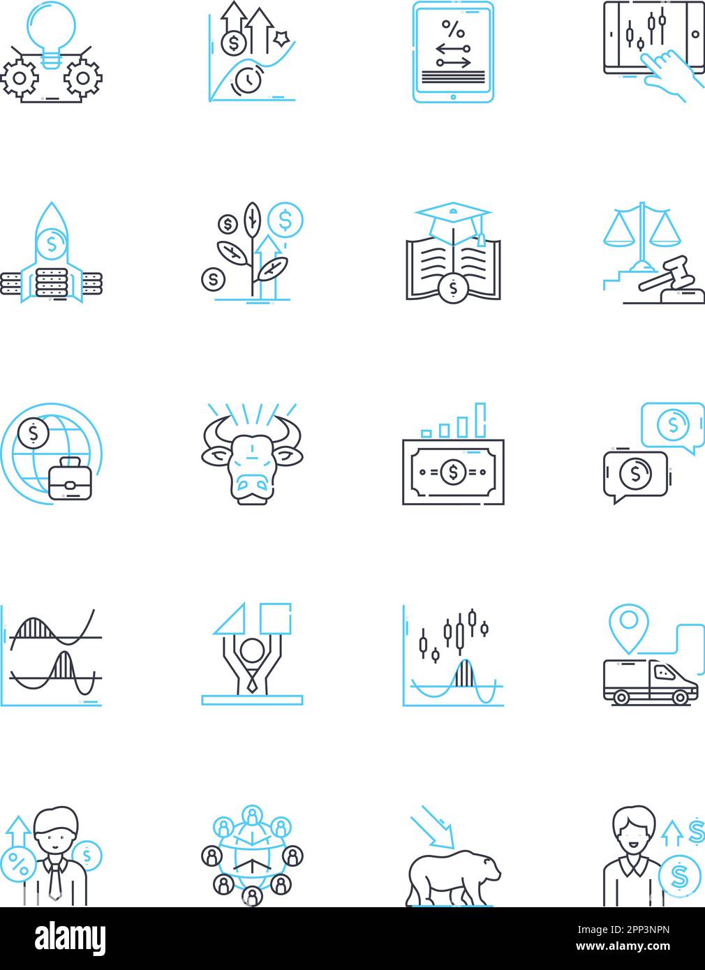 Cost reduction linear icons set. Frugality, Innovation, Optimization, Streamlining, Efficiency, Rationalization, Consolidation line vector and concept Stock Vector
