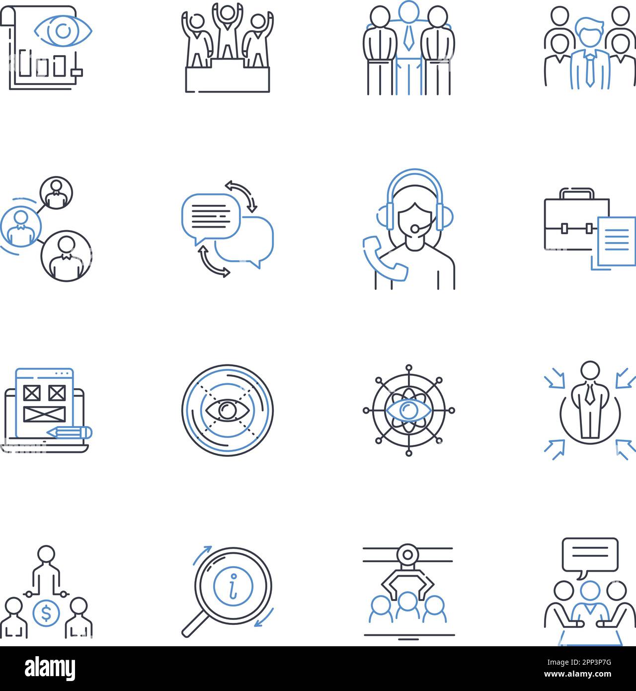 Industry association line icons collection. Advocacy, Nerking