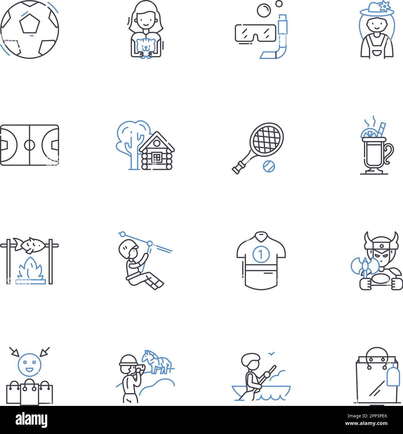 Distraction fun line icons collection. Slingshot, Bubbles, Puzzles