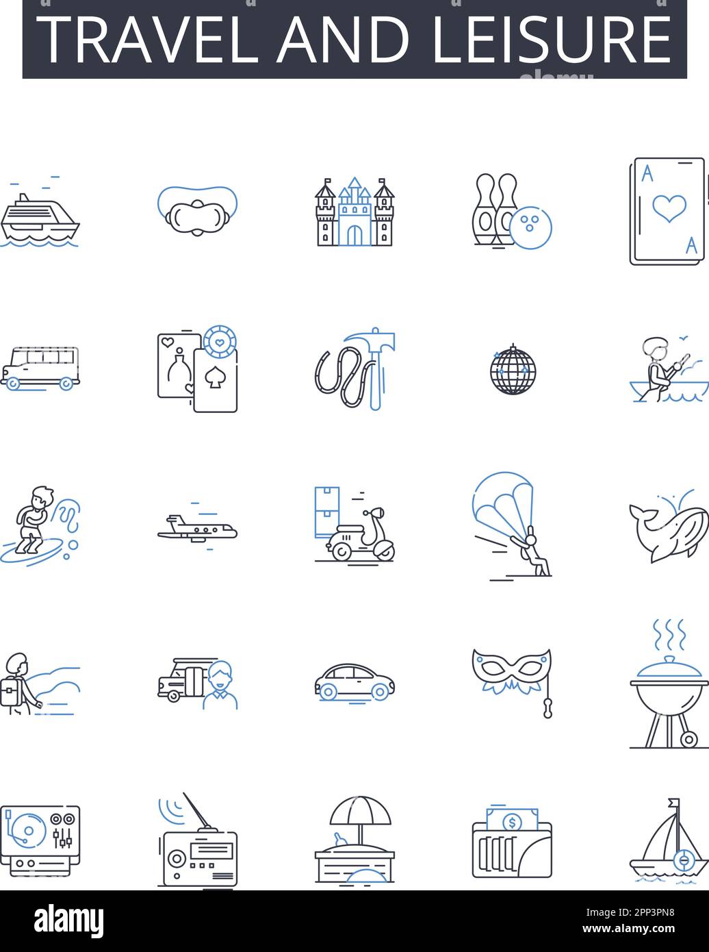 Travel and leisure line icons collection. Connectivity, Fibre, Bandwidth, Spectrum, Broadband, Nerk, Mobile vector and linear illustration. Satellite Stock Vector