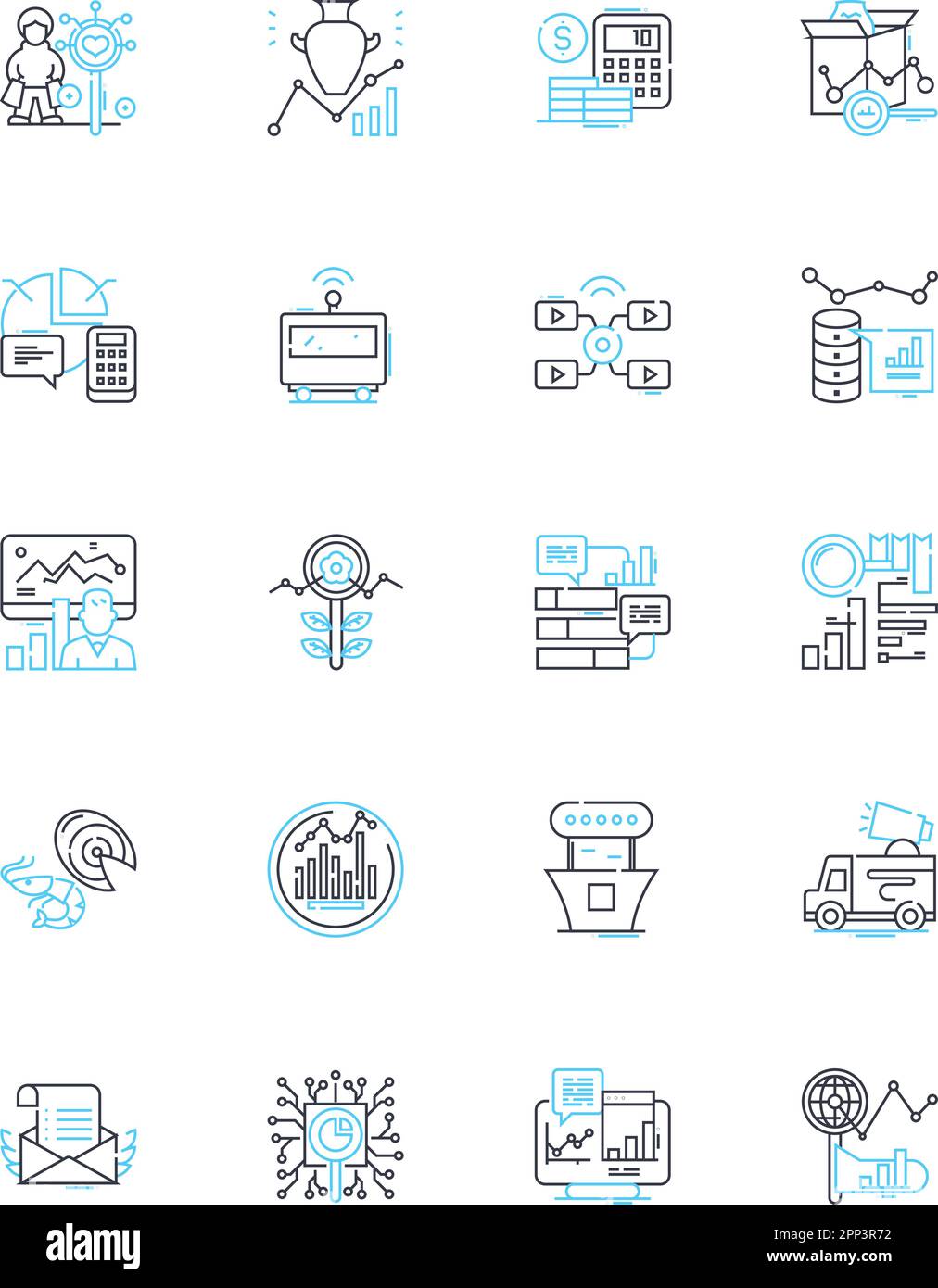 Budget Strategy Linear Icons Set Frugality Savings Planning Prioritization Efficiency