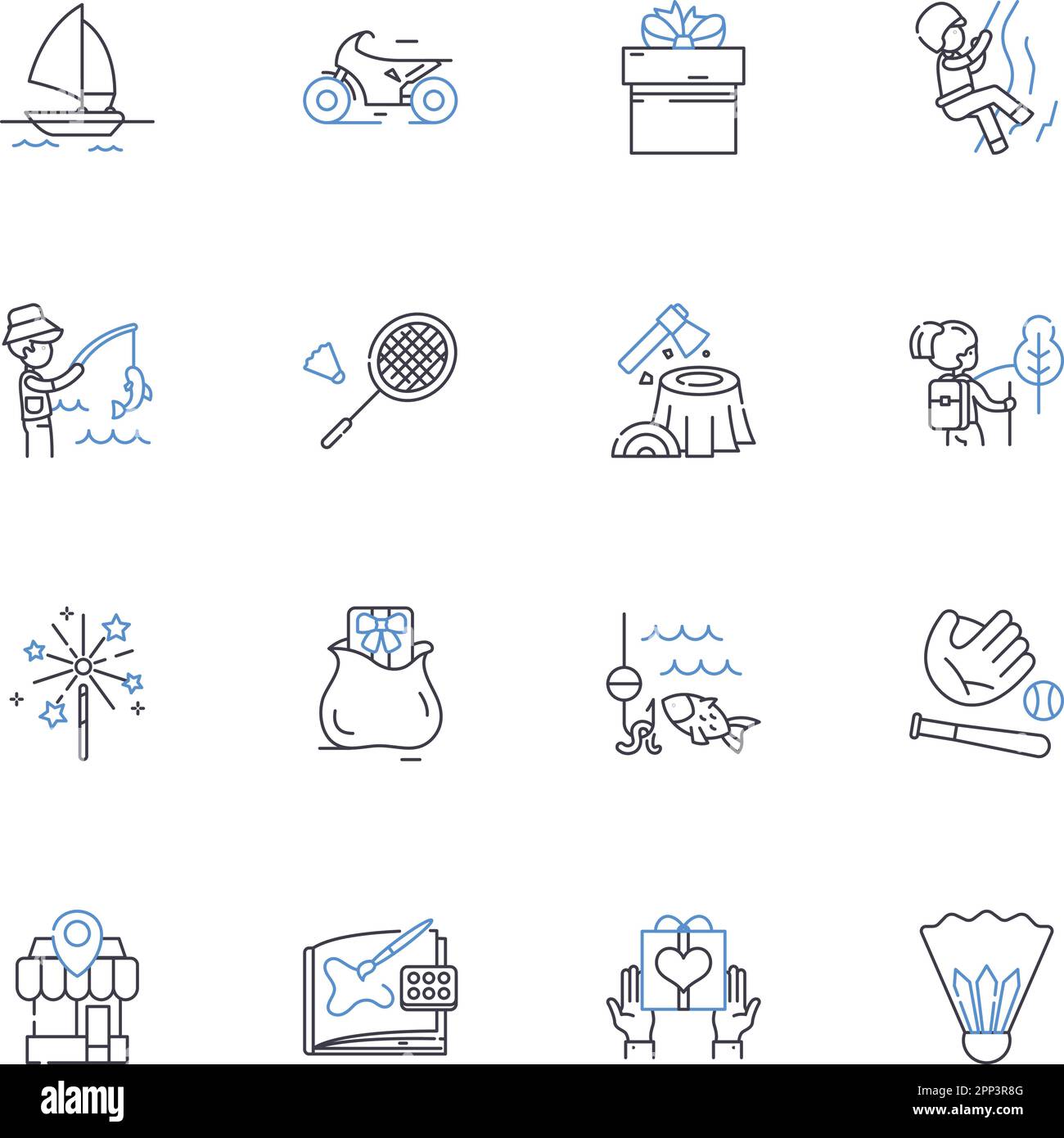 Diversion line icons collection. Fun, Escape, Distraction, Amusement ...