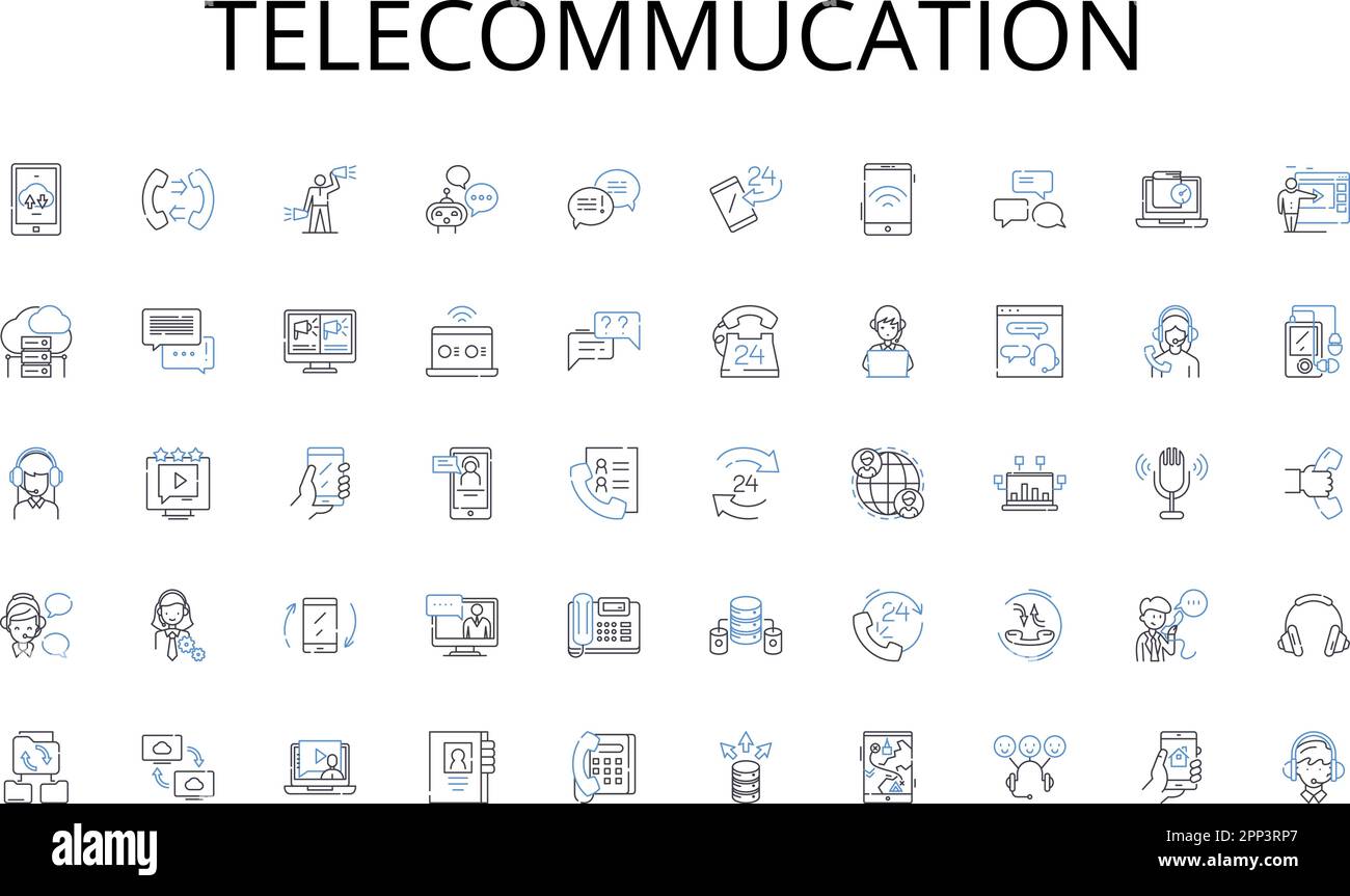 Telecommucation line icons collection. Advancement, Promotion, Nerking, Skills, Education, Experience, Leadership vector and linear illustration Stock Vector