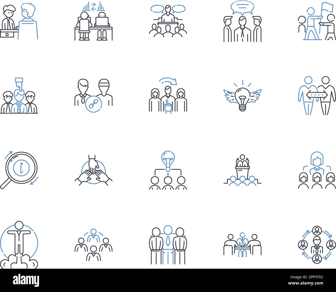Human resources seminar line icons collection. Leadership, Recruitment ...