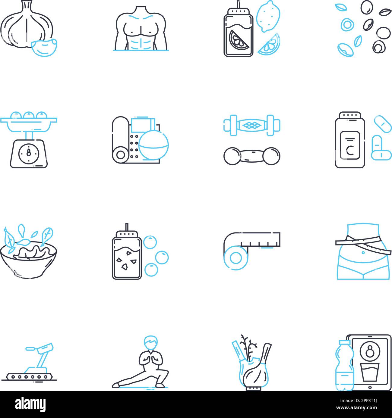 Clean nutrition linear icons set. Unprocessed, Fresh, Wholefood, Nutrient-dense, Organic, Plant-based, Sustainable line vector and concept signs Stock Vector