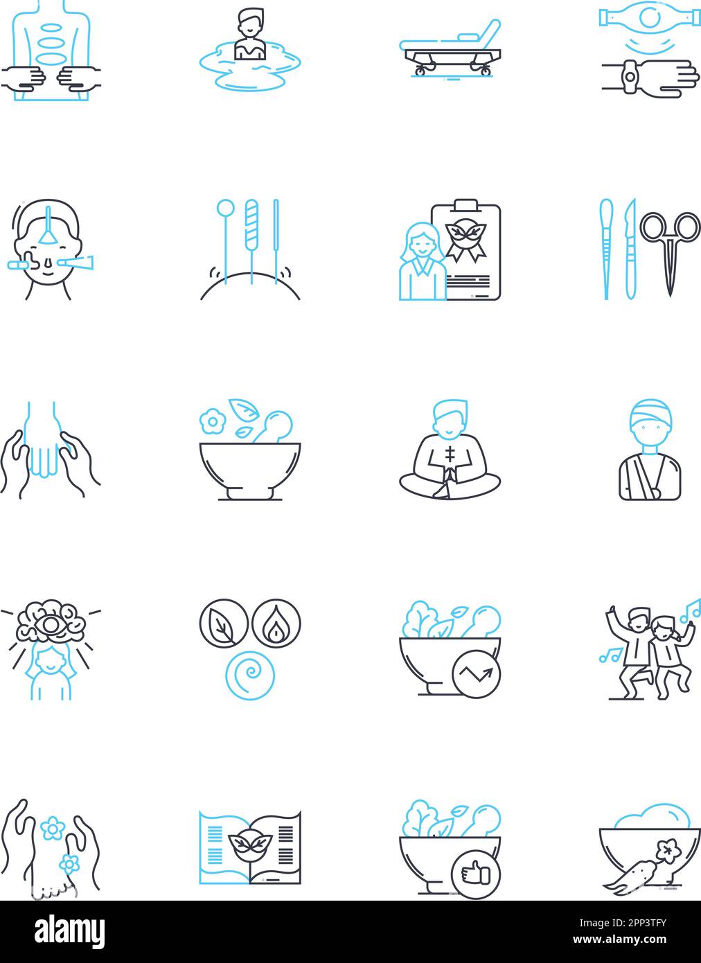 Fitness coaching linear icons set. Endurance, Strength, Conditioning