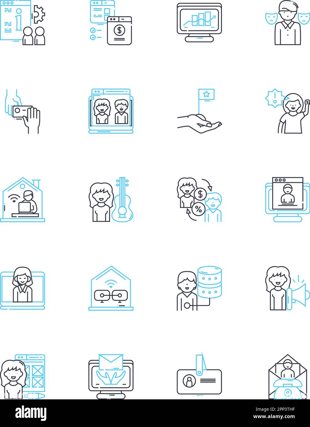 Skill Enhancement linear icons set. Mastery, Expertise, Proficiency ...