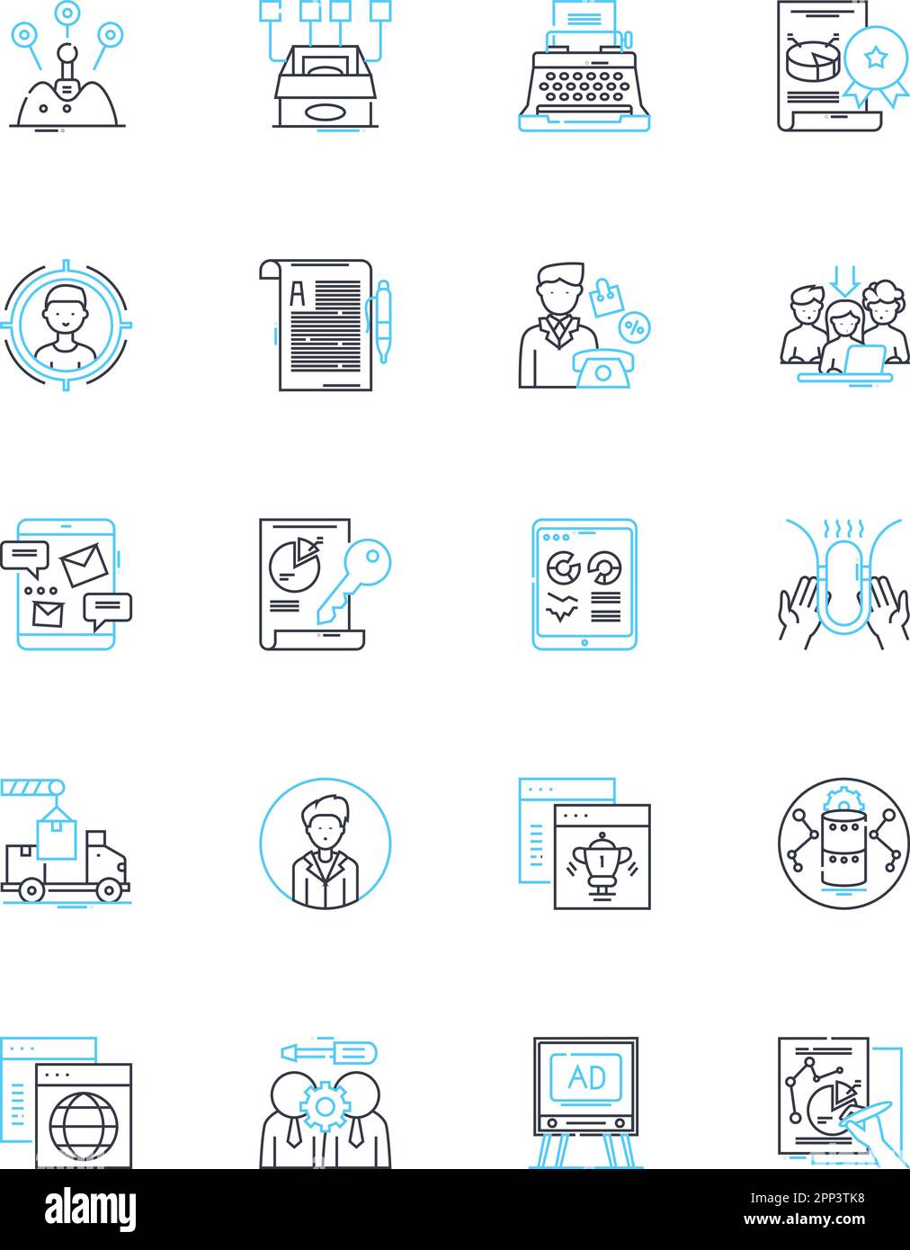 Resource Strategy linear icons set. Alignment, Agility, Allocation , Analytics , Benchmarking, Capacity, Collaboration line vector and concept signs Stock Vector