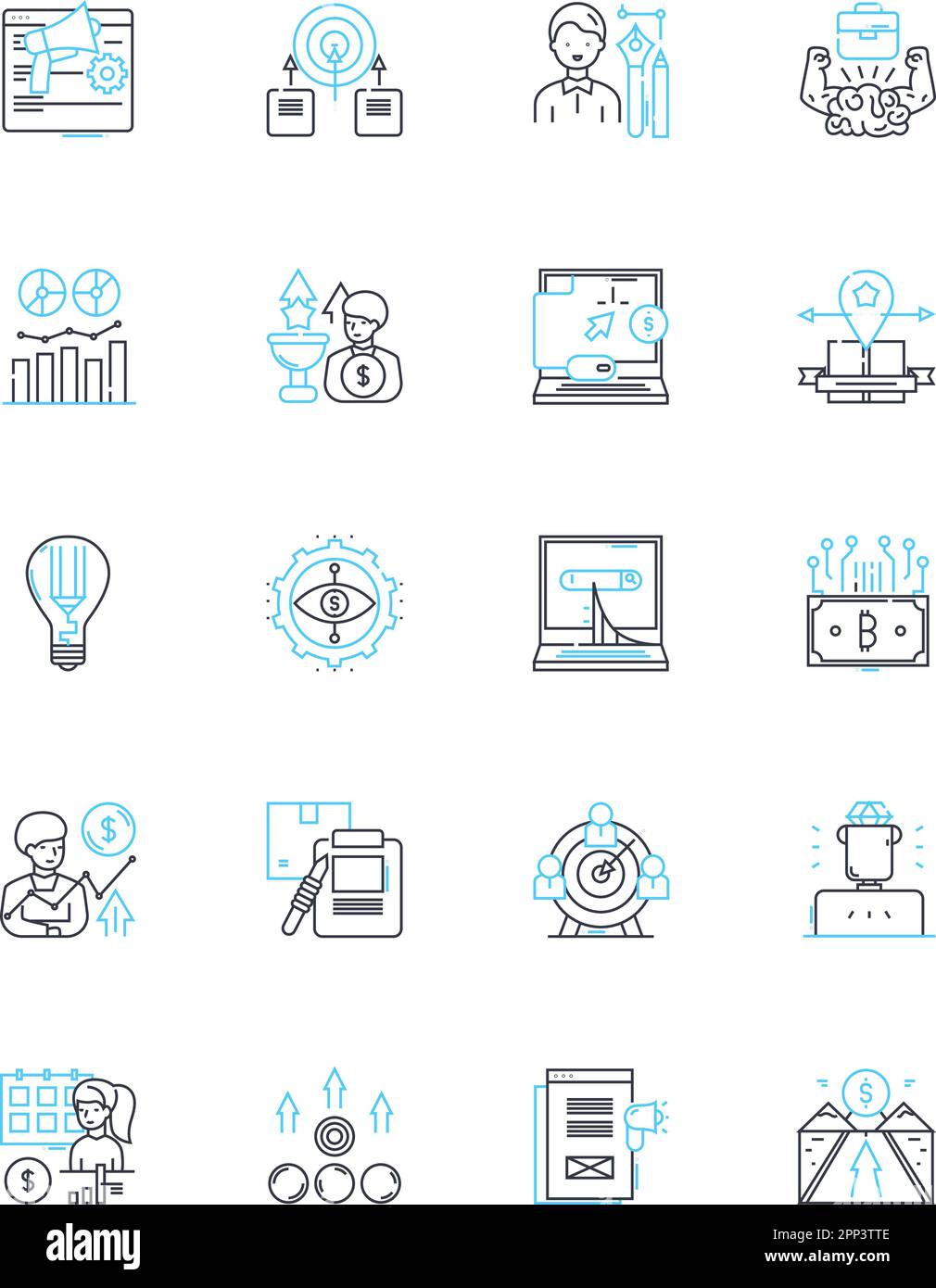 Risk Management Linear Icons Set Mitigation Assessment Analysis Control Strategy Reaction 2738