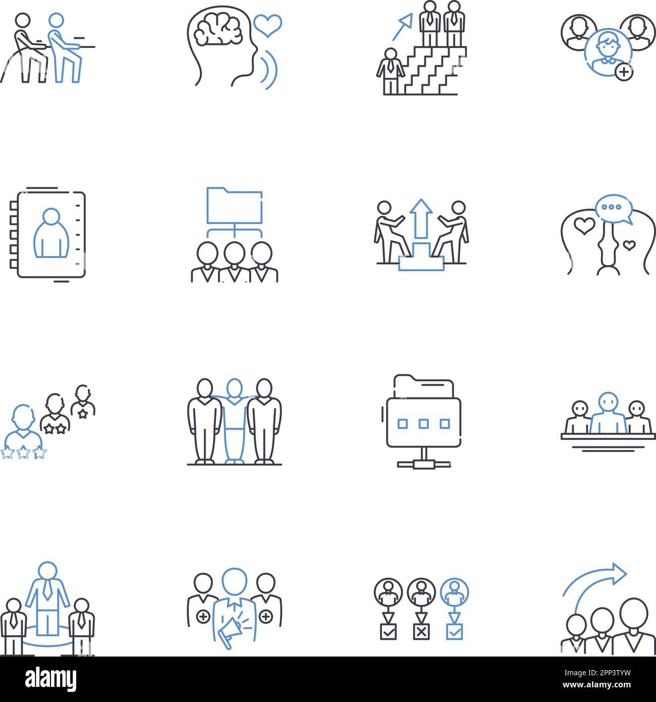 Adaptability flexibility line icons collection. Versatility, Resourcefulness, Resilience, Adjustability, Accommodation, Suppleness, Open-mindedness Stock Vector