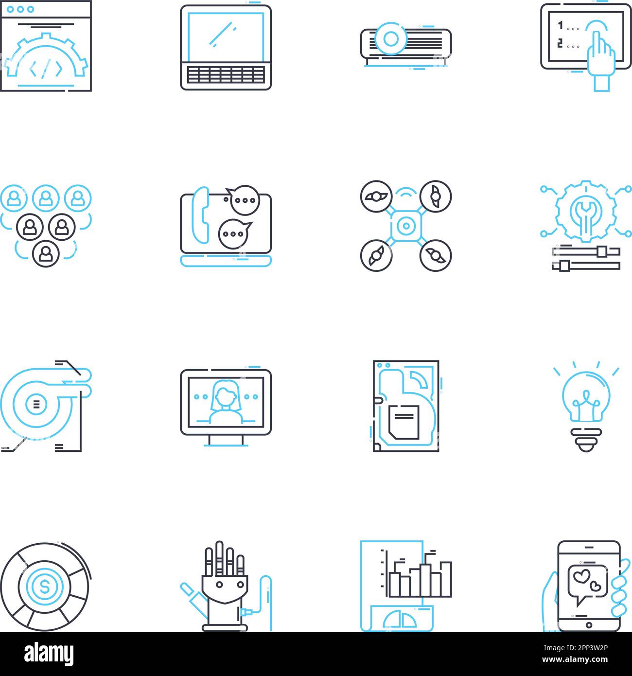 Electronic commerce linear icons set. Online, Transaction, Digital ...