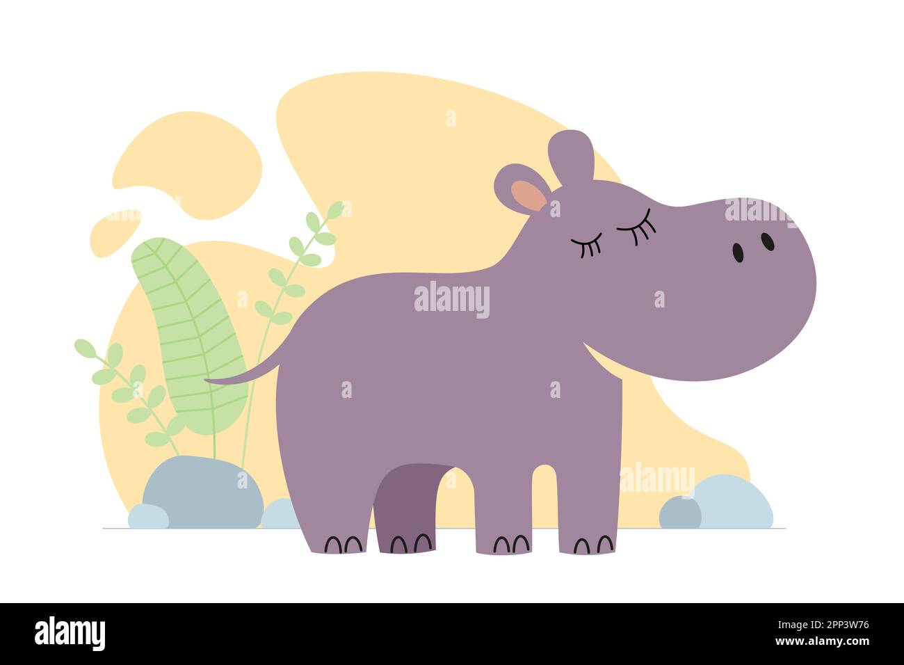 Hippo drawing Cut Out Stock Images & Pictures - Alamy