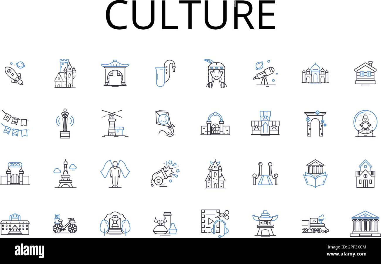 Culture line icons collection. Artistry, Customs, Tradition, Heritage ...