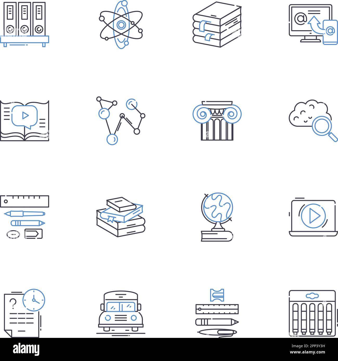 Magnet school line icons collection. Curriculum, Specialization, Magnetism, Admission, Diversity, Magnetized, Technological vector and linear Stock Vector