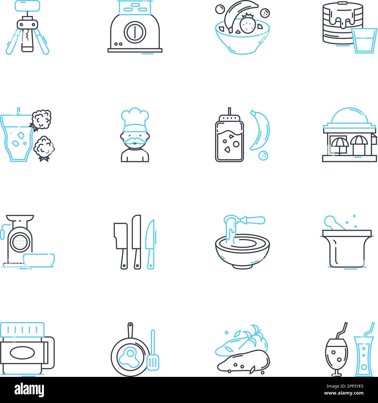 Culinary linear icons set. Gourmet, Spice, Flavor, Recipe, Savory 