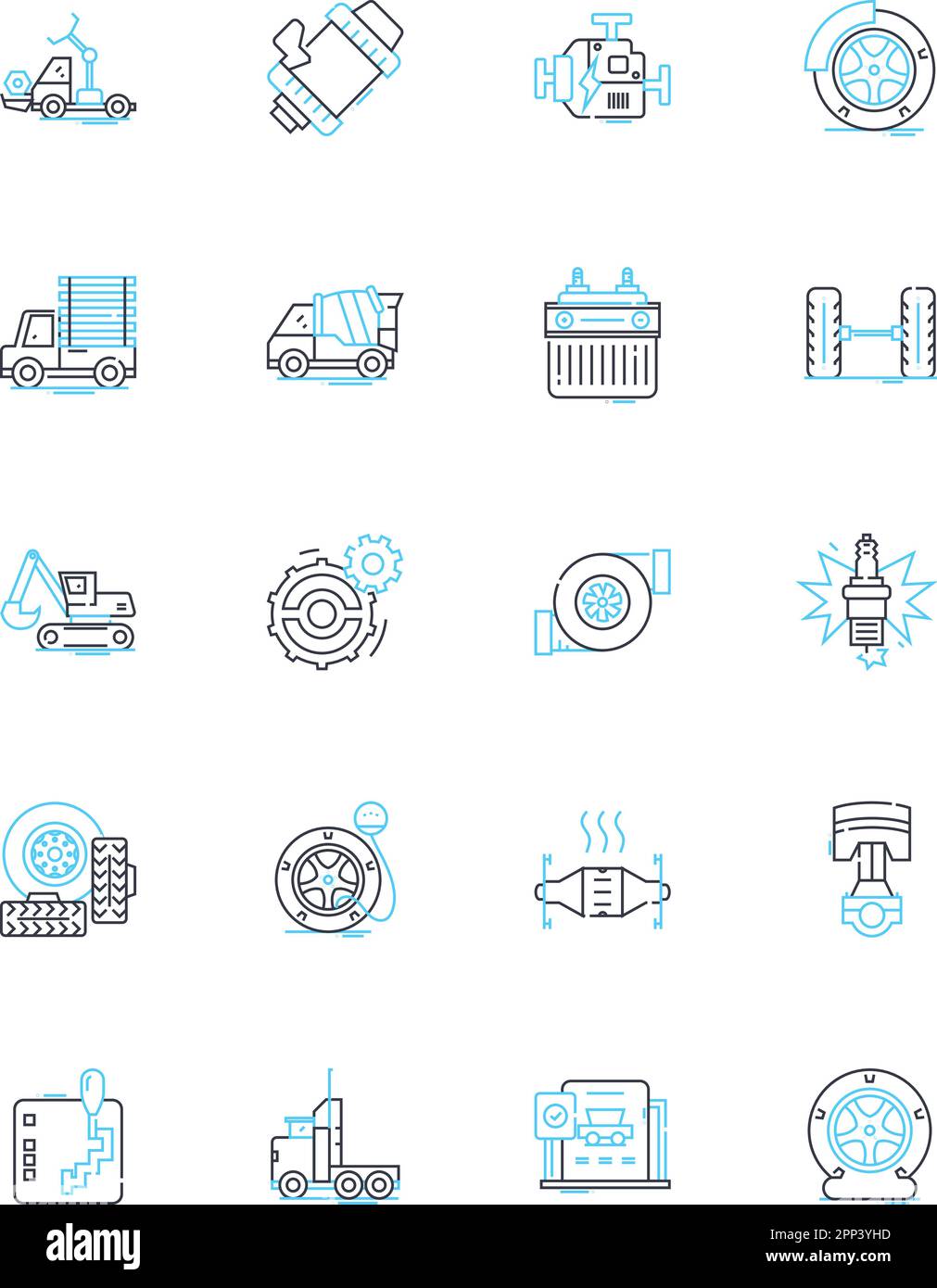 Bike shops linear icons set. Bicycles, Cycling, Repairs, Accessories, Gear, Parts, Maintenance line vector and concept signs. Wheels,Pedals,Tires Stock Vector