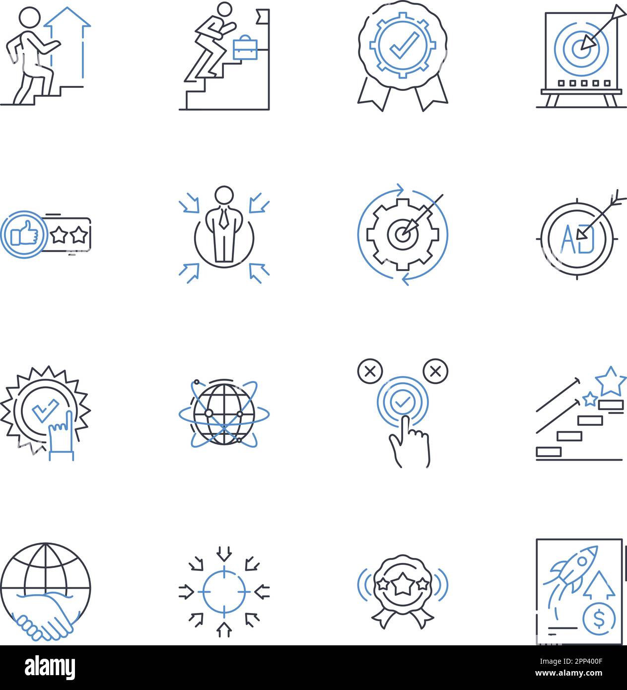 Sales targets line icons collection. Goals, Objectives, Quota