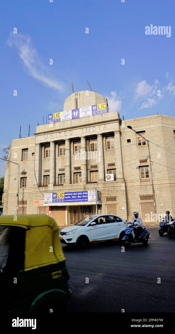 Bangalore,Karnataka,IndiaApril 18 2023 LIC or life insurance corporation of India building JC