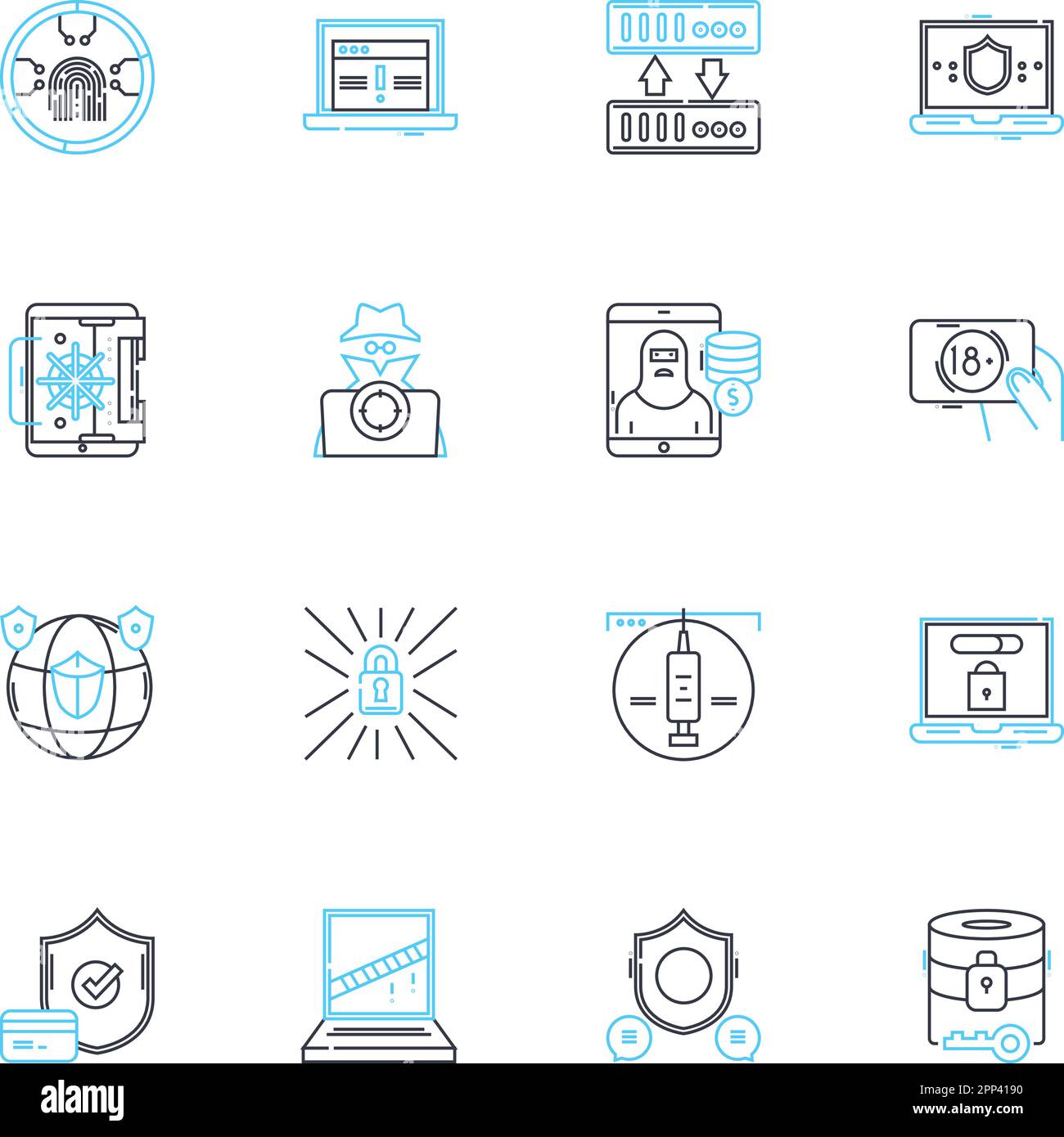 Defense linear icons set. Shield, Block, Barrier, Secure, Safeguard, Fortify, Resist line vector and concept signs. Protect,Reliable,Cover outline Stock Vector