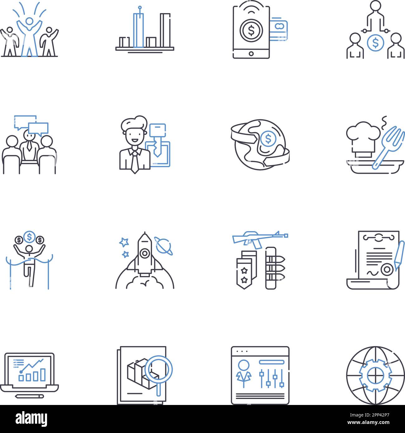 Startup accelerators line icons collection. Innovation, Incubation ...